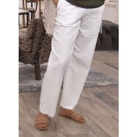 Denim & Co Womens 3X Regular Classic Waist Gauze Pants Medium Gray Drawstring NW - Picture 2 of 7